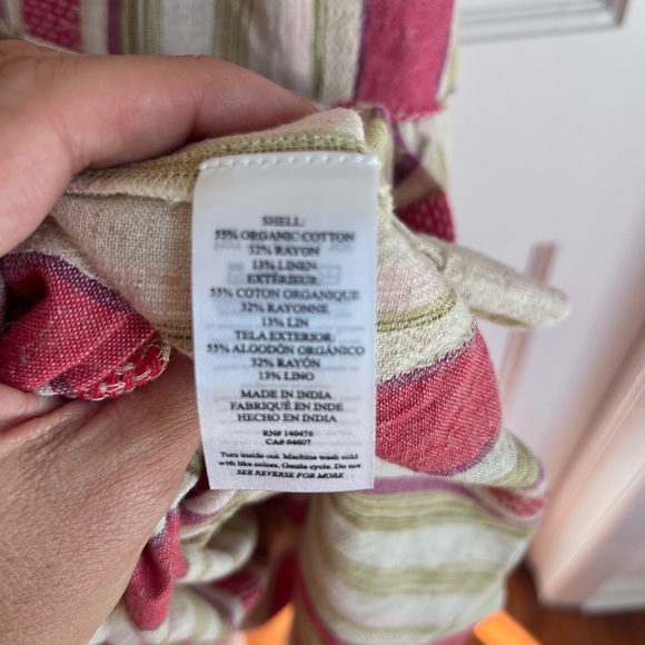 FAHERTY Lanai Linen Dress in Sol Stripe. SZ LG NWT MSRP $198 Backyard BBQ Flowy - Picture 11 of 12